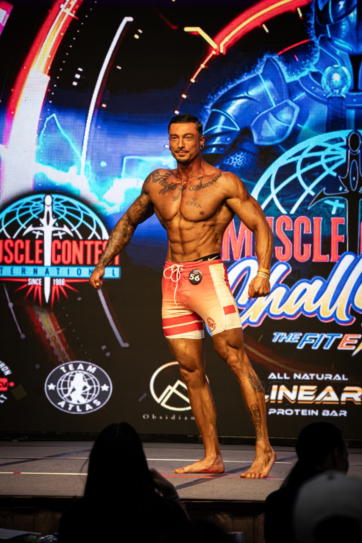 Nick on the bodybuilding competition stage